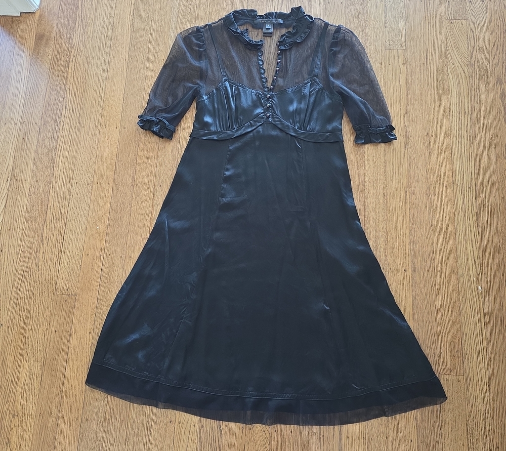 Silk Marc Jacobs Satin & Sheer Dress - Picture 3 of 16